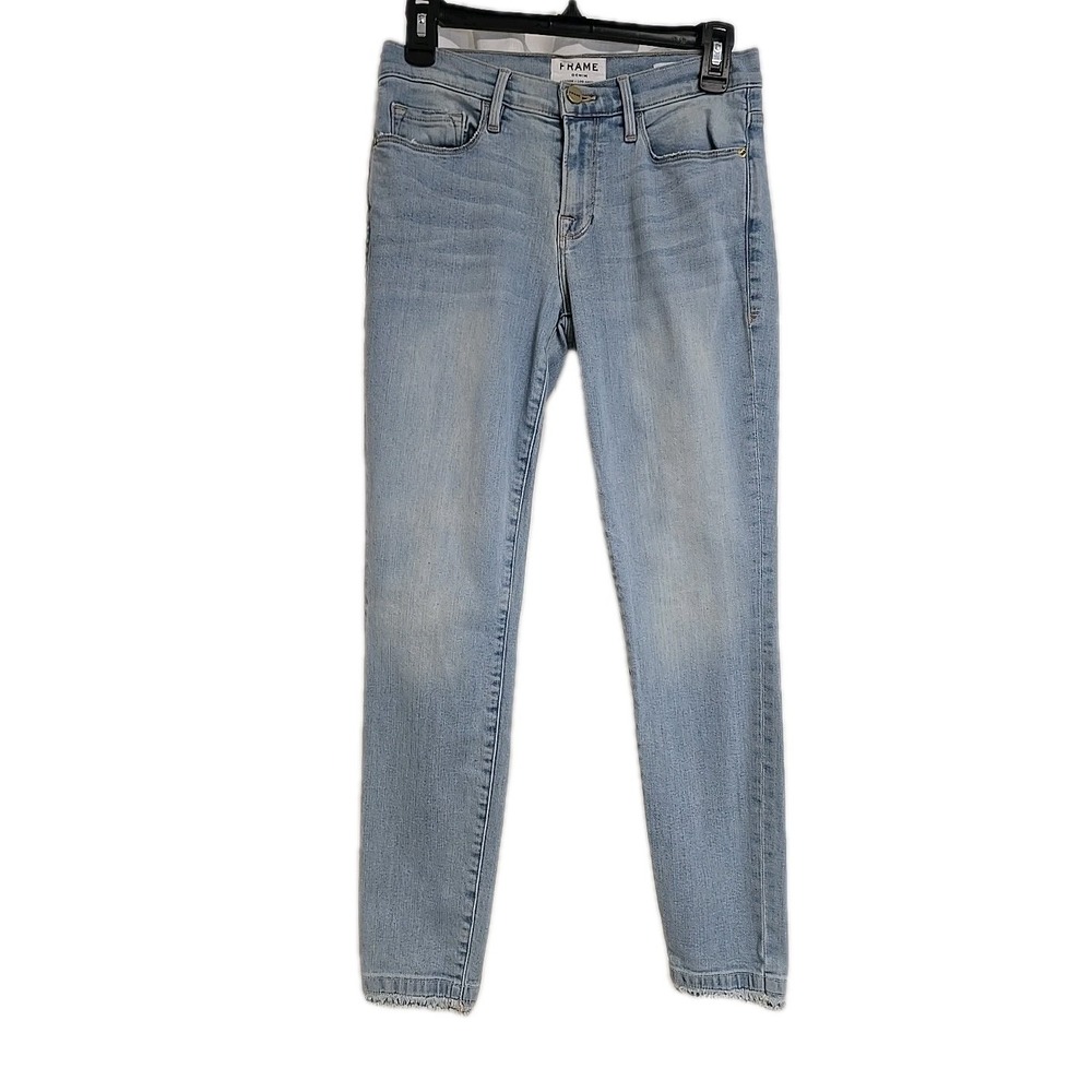 Frame Le Skinny De Jeanne Crop Mid Rise Jerome Jeans Light Wash Women's Sz 27